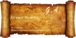 Grega Aranka névjegykártya